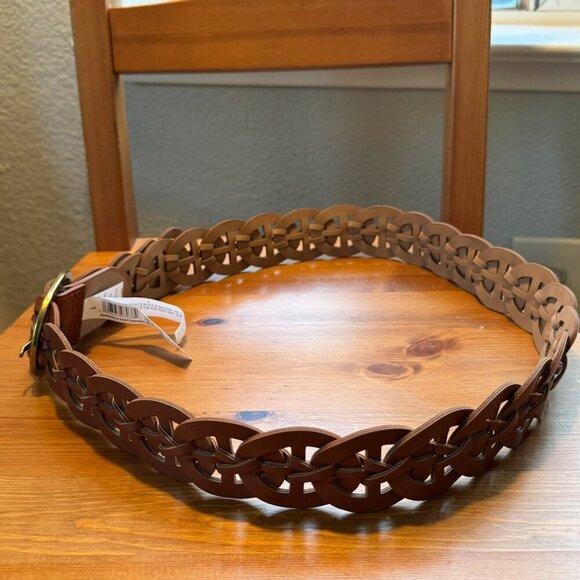 Target Braided Faux Leather Belt With Brass Buckle For Women‎ Size Large - Picture 5 of 7